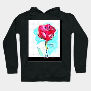 Rose on the Grid Flor Hoodie